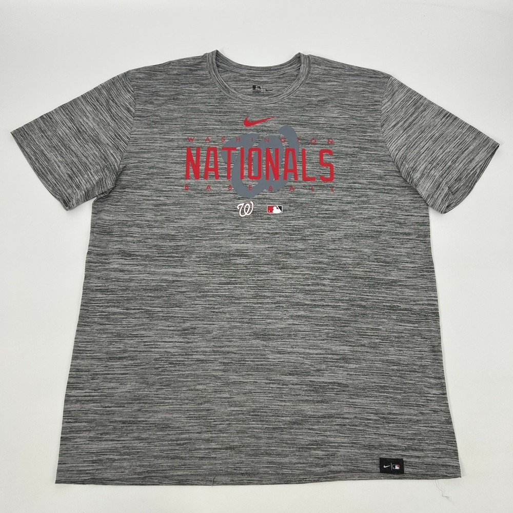 Washington Nationals MLB Shirt Men's XL Gray The Nike Tee‎ Dri-FIT Activewear